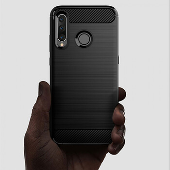 Ochranný silikonový obal karbon pro Honor 20 Lite - černý