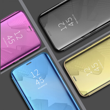 Zrcadlový plastový flip obal pro Xiaomi Redmi 7A - zlatý