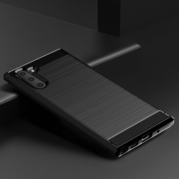 Ochranný silikonový obal karbon pro Samsung Galaxy Note 10 N970F - černý