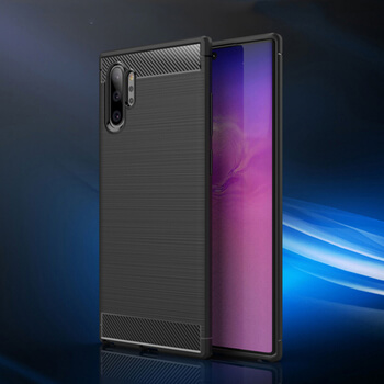 Ochranný silikonový obal karbon pro Samsung Galaxy Note 10+ N975F - černý