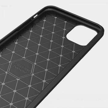 Ochranný silikonový obal karbon pro Apple iPhone 11 Pro - červený