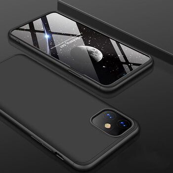 Ochranný 360° celotělový plastový kryt pro Apple iPhone 11 - černý