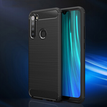 Ochranný silikonový obal karbon pro Xiaomi Redmi Note 8 - černý