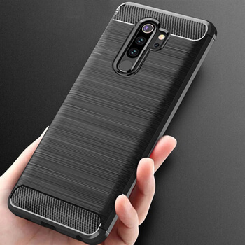 Ochranný silikonový obal karbon pro Xiaomi Redmi Note 8 Pro - černý