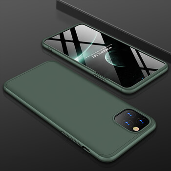 Ochranný 360° celotělový plastový kryt pro Apple iPhone 11 Pro - zelený