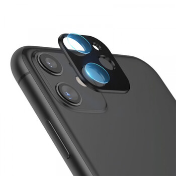 2v1 Ochranný hliníkový rámeček a ochranné sklo na zadní kameru pro Apple iPhone 11 - černý