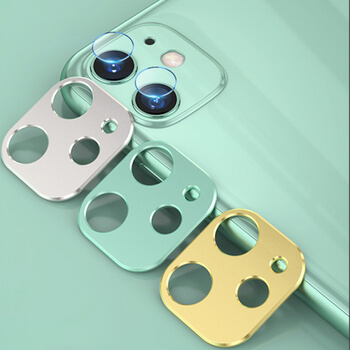 2v1 Ochranný hliníkový rámeček a ochranné sklo na zadní kameru pro Apple iPhone 11 - zlatý