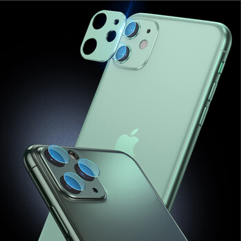 2v1 Ochranný hliníkový rámeček a ochranné sklo na zadní kameru pro Apple iPhone 11 - zlatý