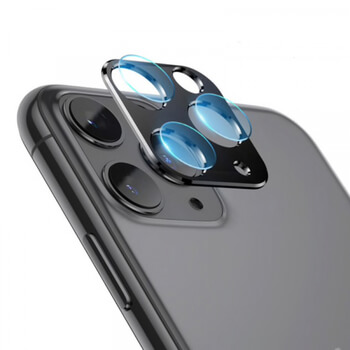 2v1 Ochranný hliníkový rámeček a ochranné sklo na zadní kameru pro Apple iPhone 11 Pro Max - černý