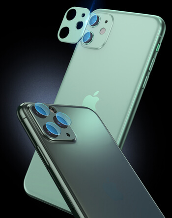 2v1 Ochranný hliníkový rámeček a ochranné sklo na zadní kameru pro Apple iPhone 11 Pro Max - stříbrný