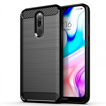 Ochranný silikonový obal karbon pro Xiaomi Redmi 8 - černý