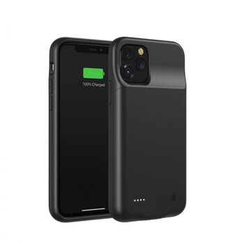 3v1 Silikonové pouzdro s externí baterií smart battery case power bank 4500 mAh pro Apple iPhone 11 Pro Max - černé