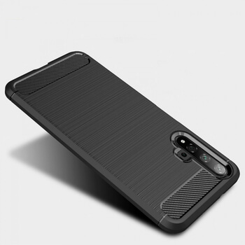 Ochranný silikonový obal karbon pro Huawei Nova 5T - černý