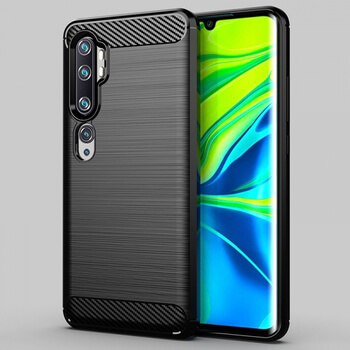 Ochranný silikonový obal karbon pro Xiaomi Mi Note 10 (Pro) - černý