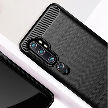 Ochranný silikonový obal karbon pro Xiaomi Mi Note 10 (Pro) - černý