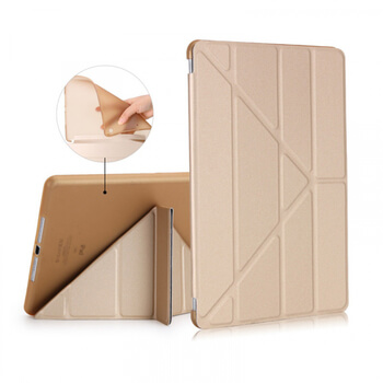 2v1 Smart flip cover + zadní silikonový ochranný obal pro Apple iPad 10.2" 2019 (7. generace) - zlatý