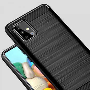 Ochranný silikonový obal karbon pro Samsung Galaxy A51 A515F - černý