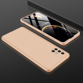 Ochranný 360° celotělový plastový kryt pro Samsung Galaxy A71 A715F - zlatý