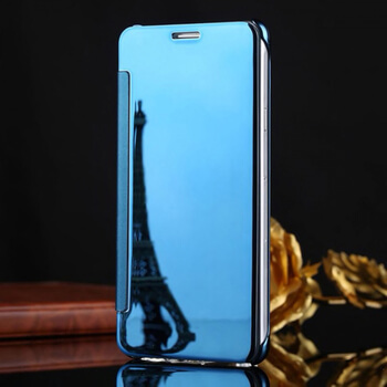 Zrcadlový silikonový flip obal pro Samsung Galaxy A71 A715F - modrý