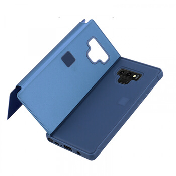 Zrcadlový silikonový flip obal pro Samsung Galaxy A71 A715F - modrý