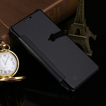 Zrcadlový silikonový flip obal pro Samsung Galaxy S20 Ultra G988F - černý