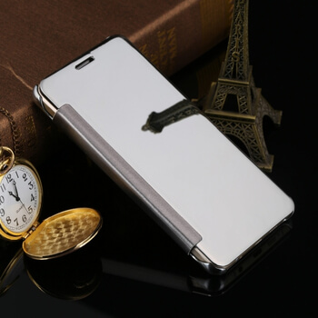 Zrcadlový silikonový flip obal pro Samsung Galaxy S20 Ultra G988F - stříbrný