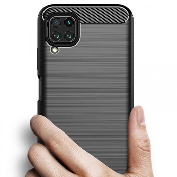 Ochranný silikonový obal karbon pro Huawei P40 Lite - černý