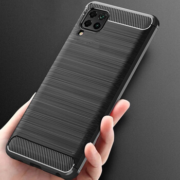Ochranný silikonový obal karbon pro Huawei P40 Lite - černý