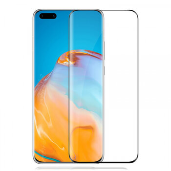 3x 3D ochranné tvrzené sklo pro Huawei P40 Pro - černé - 2+1 zdarma
