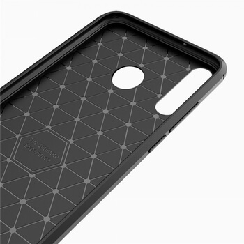 Ochranný silikonový obal karbon pro Huawei P40 Lite E - černý