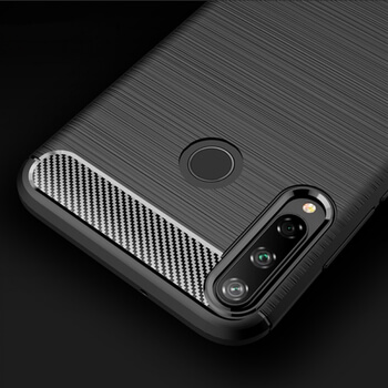 Ochranný silikonový obal karbon pro Huawei P40 Lite E - černý