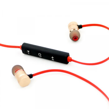 Sportovní Bluetooth bezdrátová sluchátka s ovládáním a magnety - černá