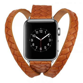 Luxusní pásek řemínek pro Apple Watch 42 mm (2.+3.série) z pravé kůže - hnědý