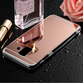 Silikonový zrcadlový ochranný obal pro Samsung Galaxy A6 A600F (2018) - růžový