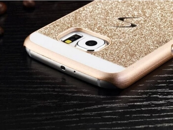 Plastový ochranný obal se třpytky Samsung Galaxy S6 Edge - zlatý