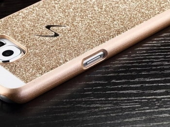 Plastový ochranný obal se třpytky Samsung Galaxy S6 Edge - zlatý