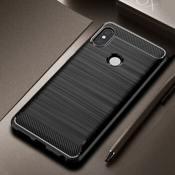 Ochranný silikonový obal karbon pro Xiaomi Mi A2 Lite - černý