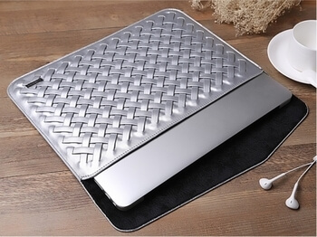 Luxusní obal z ekokůže pro Apple MacBook Air 13" (2018-2020) - stříbrný