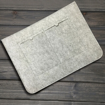 Ochranný filcový obal ,,DOPIS,, s koženými detaily pro Apple MacBook Air 13" (2012-2017) - šedý