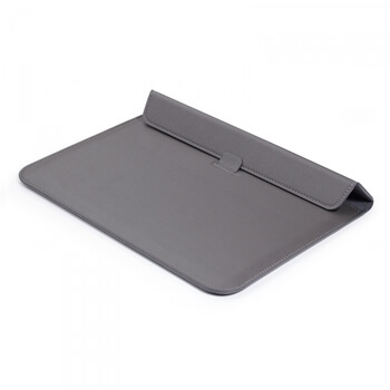 2v1 Pouzdro s magnetem a stojánkem z ekokůže pro Apple MacBook Air 13" (2018-2020) - šedé