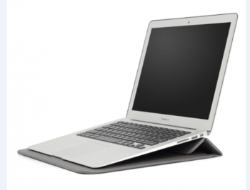 2v1 Pouzdro s magnetem a stojánkem z ekokůže pro Apple MacBook Air 13" (2012-2017) - černé