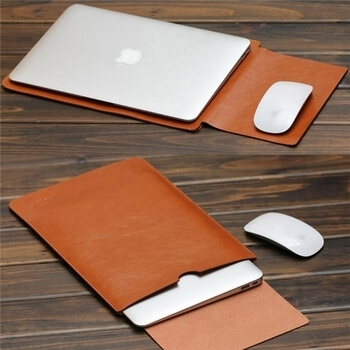 Ochranný kožený obal pro Apple Macbook Air 13" (2012-2017) - hnědý