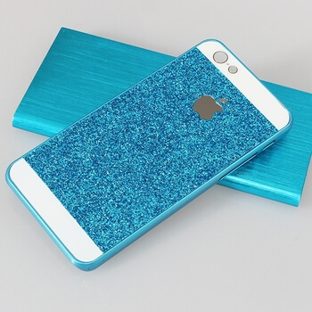 Plastový ochranný obal se třpytky Apple iPhone 6/6S - modrý