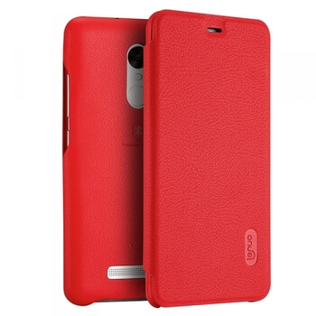 Flipové pouzdro z ekokůže pro Xiaomi Redmi Note 3 Pro LTE Global SE - červené