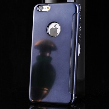 Zrcadlový plastový flip obal pro Apple iPhone 8 - černý
