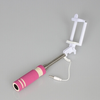 Teleskopická Selfie tyč s ovládáním 60 cm - růžová