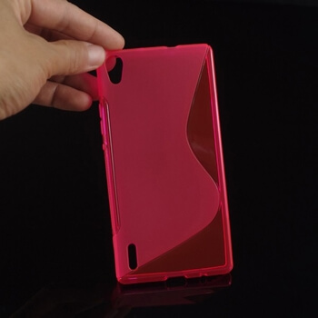 Silikonový ochranný obal S-line pro Huawei Ascend P7 - růžový