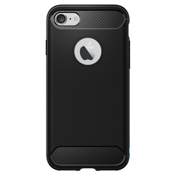 Ochranný silikonový obal karbon pro Apple iPhone SE (2020) - černý