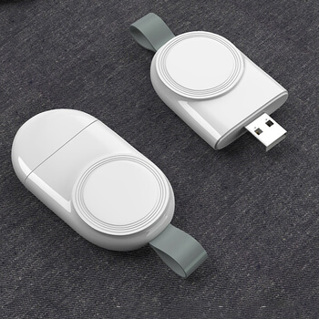 Přenosná bezdrátová magnetická nabíječka a adaptér pro Apple Watch bílá