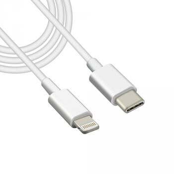 USB-C synchronizační a nabíjecí kabel s konektorem Lightning 5A - bílý